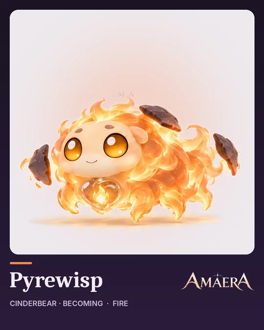 Pyrewisp, a becoming of Cinderbear